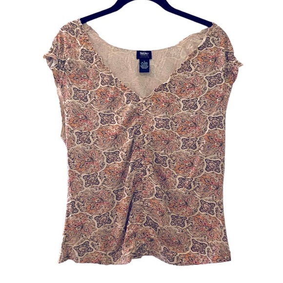 Mossimo Supply Co. Tops - Boho Floral Cap Sleeve Neutral Top